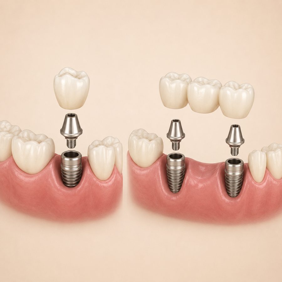Implantatkronor och implantatbroar